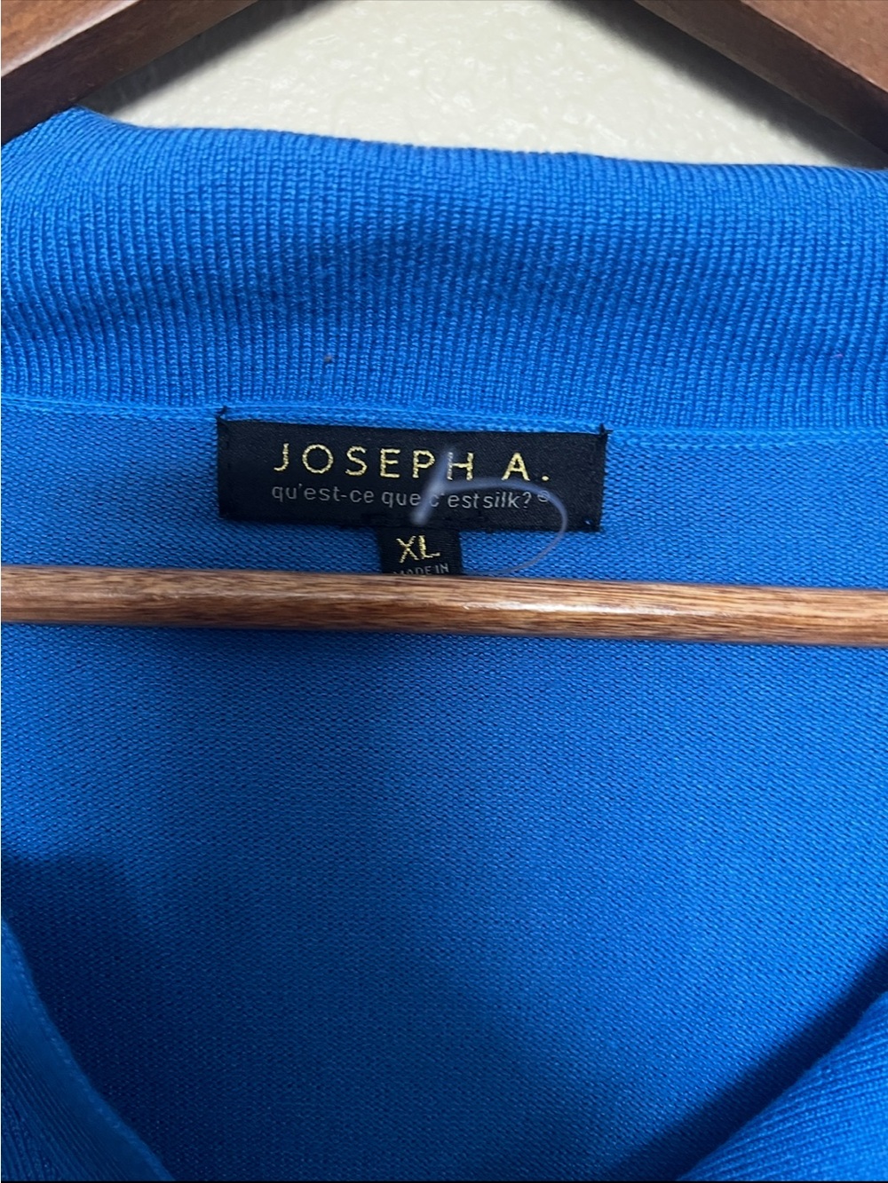 Nwt Joseph A. Sweater Xl Classic Blue Striped V-Neck Collared — image 4 of 8